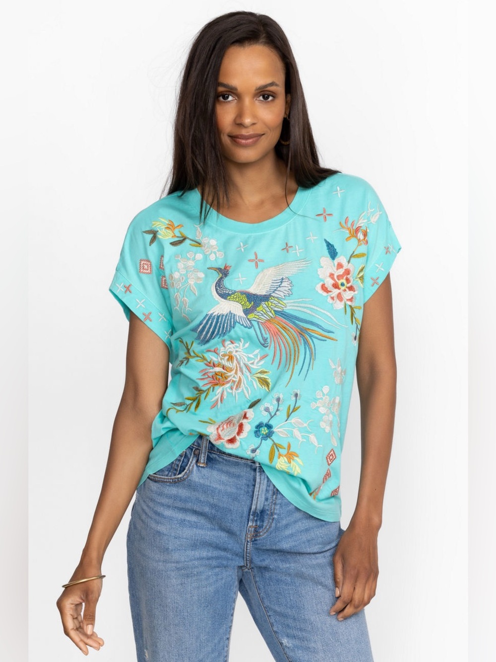 Johnny Was Ceretti Relaxed Embroidered Tee